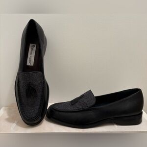 Etienne Aigner Black and Gray Classic Flats